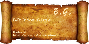Bárdos Gitta névjegykártya